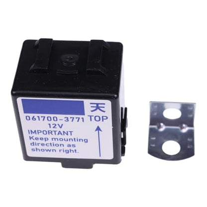 HOLDWELL Relé de parada solenoide de relé de retardo de tiempo de 12 V 061700-3770 0617003770 compatible con el motor Denso Kubota B1550D B1550HST B1750HST B2150E B7410D BX1830D BX2200D BX2330D 115D