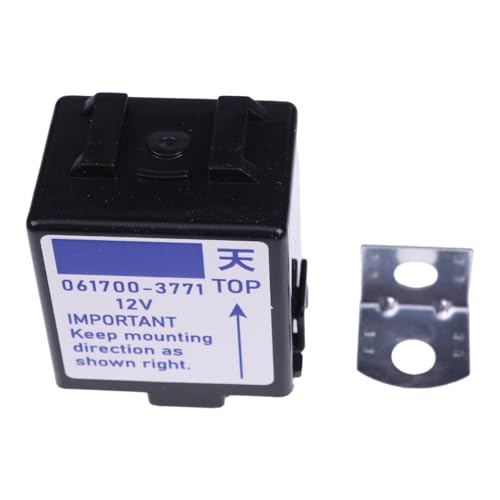 HOLDWELL Relé de parada solenoide de relé de retardo de tiempo de 12 V 061700-3770 0617003770 compatible con el motor Denso Kubota B1550D B1550HST B1750HST B2150E B7410D BX1830D BX2200D BX2330D 115D