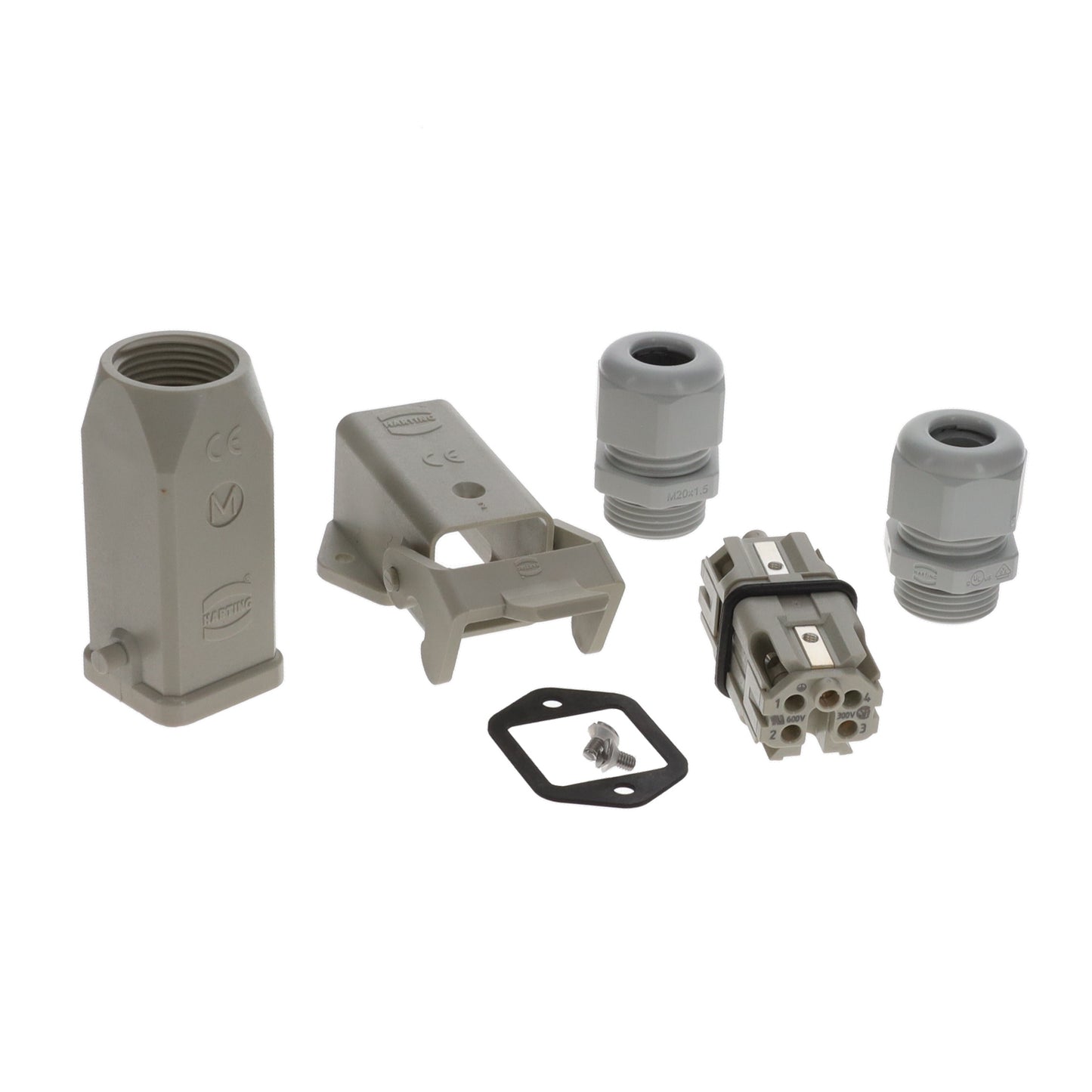 HARTING 10200040004 Han-Kit® Top-Hood, Side-Base 4+Ground
