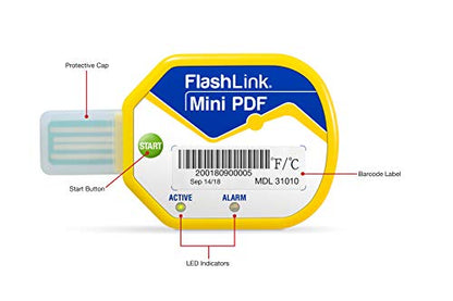 Deltatrak (10 unidades) Registrador de datos de temperatura USB de 85 días en tránsito de viaje de un solo uso de cadena fría PDF Logger #31010+00-8