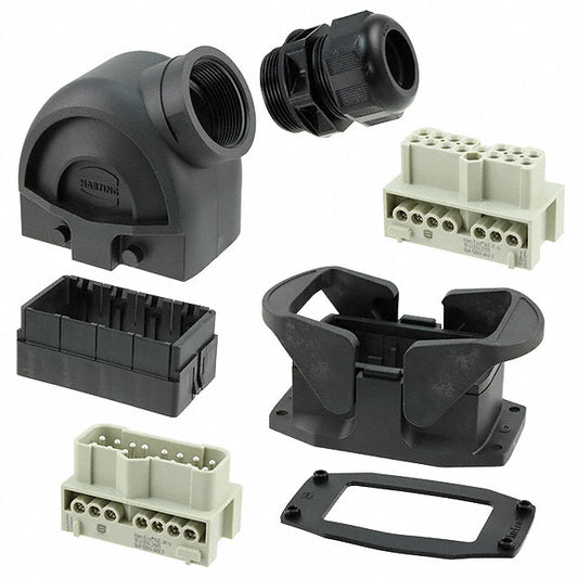 HARTING 10410000003 Han-Eco® Side-Hood, Bottom-Base 14+Ground
