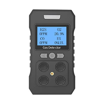 4 Monitor de gas recargable portátil detector de gas H2S O2 CO y LEL Multi Gas Monitor Sniffer profesional con pantalla LCD Luz de sonido Vibración Modo de alarma