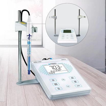 Apera Instruments PH700-BC Medidor de pH de laboratorio de sobremesa para muestras líquidas de bioquímica y soluciones generales de agua, compatible con tampones TRIS