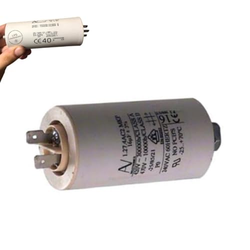 Arcotronics C274Ac35400Aa0J Condensador de polipropileno 40Uf 470VAC Q.C 5% AV Condensador de conexión de 4 hilos: (1.27.4AC3 MKP) 40 uf 5%, 420v-30000h/clase A, 470v-1000h/clase B, 25/085/2 34 ES