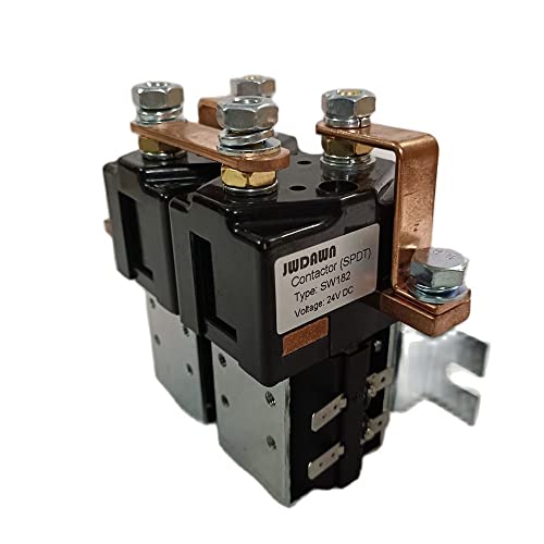 DC SPDT Motor Contactor de inversión 24V Bobina 200A Reemplazar Albright SW182 Cambio Solenoide Relé de polaridad inversa Interruptor de polaridad inversa Carretilla elevadora Vehículo eléctrico Manejo de materiales Carrito de golf Portador de personal