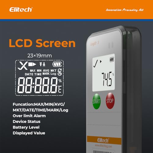Elitech Registrador de datos de temperatura USB RC-5+ PDF digital + USB Registrador de datos de temperatura digital LogEt5T
