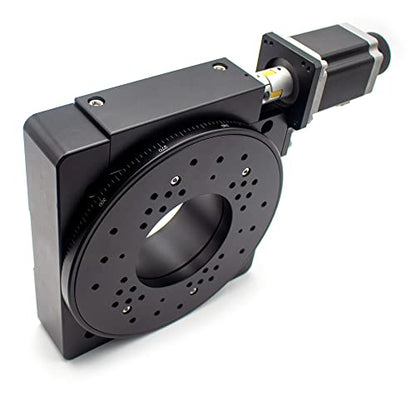 Plataforma giratoria precisa eléctrica, etapa de rotación de laboratorio Etapa de rotación motorizada 200MM Escala de rodamiento PX110-200 (relación de engranaje helicoidal 180: 1)