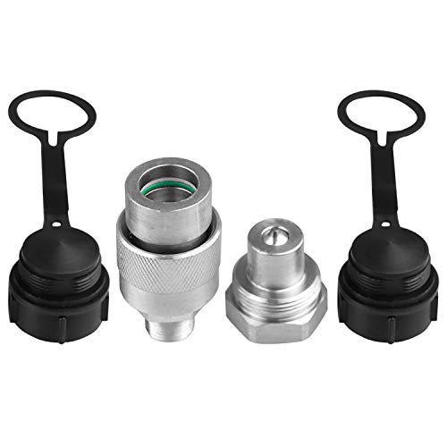Juego de acoplador rápido hidráulico de 3/8 pulgadas que reemplaza a Enerpac C-604, conecta y desconecta bajo presión de 10,000 PSI, con 2 tapas antipolvo