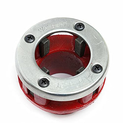 BSPT - Juego de roscadores de tubos de trinquete con 7 troqueles y estuche de almacenamiento de 3/8", 1/2", 3/4", 1", 1-1/4", 1-1/2", 2"