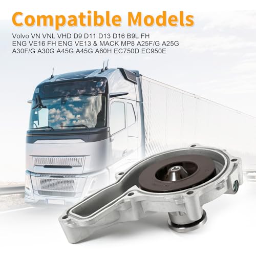 Bomba de agua apta para Volvo VN VNL VHD D9 D11 D13 D16 B9L FH ENG VE16 FH ENG VE13 y MACK MP8 Engine TKB 70.030 Reemplazar 85124623 85109694 20538845 9777777705