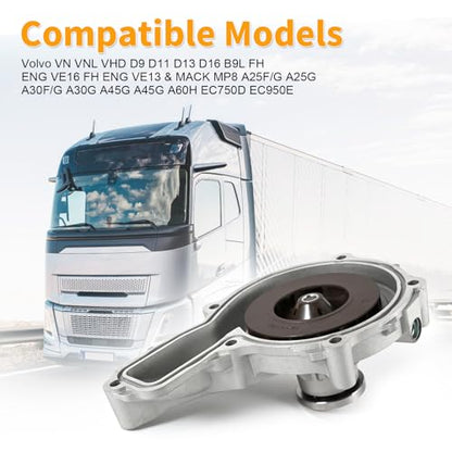 Bomba de agua apta para Volvo VN VNL VHD D9 D11 D13 D16 B9L FH ENG VE16 FH ENG VE13 y MACK MP8 Engine TKB 70.030 Reemplazar 85124623 85109694 20538845 9777777705