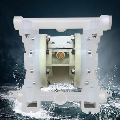 Bomba de diafragma de 3t/h de flujo de 0.23 pulgadas NPT de doble diafragma de 101 PSI de plásticos de ingeniería, bomba de transferencia neumática industrial, resistente a la corrosión QBY4-1599