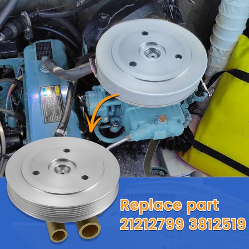 ZIQUN Bomba de agua de mar para motores Volvo Penta 4.3 5.0 5.7 V8 V6 sustituye a 21212799 3812519 bomba de mar crudo montada en cigüeñal