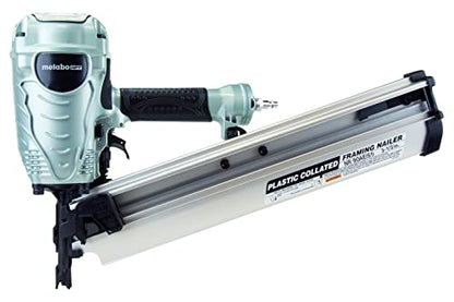 Metabo HPT Clavadora de enmarcado, la marca Pro Preferred de clavadoras neumáticas, revista de 21°, acepta clavos de enmarcar de 2 a 3-1/2 pulgadas, (NR90AES1)
