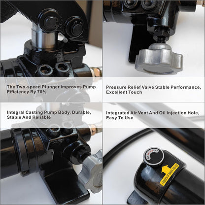 Bomba de Mano hidráulica de 10000 PSI 2 velocidades Power Pack Bomba de elevación hidráulica