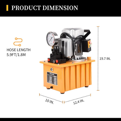 LCyindu - Bomba hidráulica eléctrica de 750 W, 2 velocidades, 110 V, 10000 PSI, 8.4 cuartos de galón, válvula solenoide hidráulica, bomba eléctrica hidráulica para perforación, doblado, tomas de