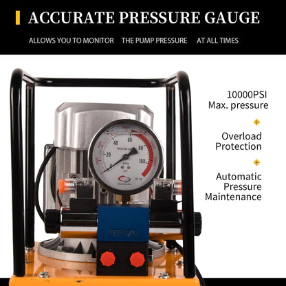LCyindu - Bomba hidráulica eléctrica de 750 W, 2 velocidades, 110 V, 10000 PSI, 8.4 cuartos de galón, válvula solenoide hidráulica, bomba eléctrica hidráulica para perforación, doblado, tomas de