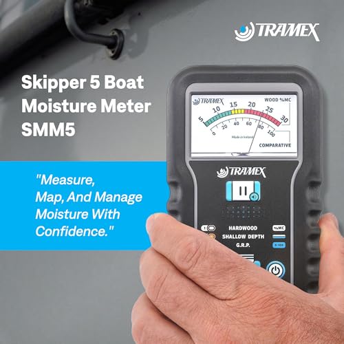 Tramex Skipper 5 Medidor de Humedad para Barcos SMM5 | Instrumento Marino para Medir el Contenido de Humedad en Madera y Plástico Reforzado con Fibra de Vidrio (GRP)
