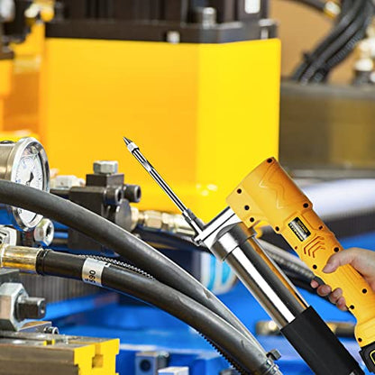 HANTUO - Pistola de engrasado inalámbrica de 20 V, pistola de engrasado eléctrica profesional de alta presión 10000 PSI, batería incluida con estuche de transporte