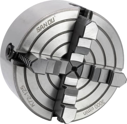 CME Portabrocas de torno independiente de 4 mandíbulas de 6 pulgadas con placa de respaldo semiacabada roscada de 2 1/4"-8, máquina para adaptarse al mandíbula, mandíbulas reversibles