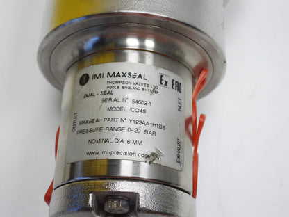 Válvula solenoide IMI Maxseal ICO4S Y123AA1H1BS Válvulas Thompson 0-20 bar DI nominal