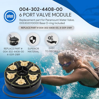 Kit de módulo de 6 puertos premium de repuesto para válvula de agua Paramount, 004-302-4408-00 pieza de repuesto con carcasa de válvula Oring, 004302440800, 005302010000