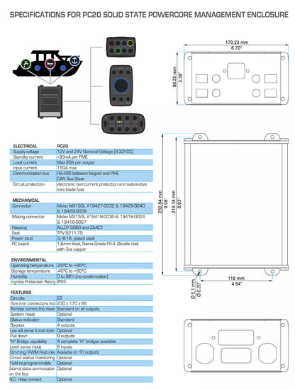 Unidad de administración de energía PowerCore PC20