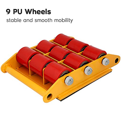 Patines de máquina, plataforma de patinaje de maquinaria 15T, patín móvil de maquinaria de 33000 libras, patín de movimiento de maquinaria con cinturón antideslizante, patín de ruedas de máquina PU+ACERO