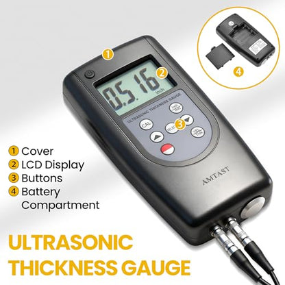 Medidor de espesor ultrasónico Adaptador de datos ultrasónico del medidor de espesor con función de software para PC, equipo de prueba de espesor AMA009S