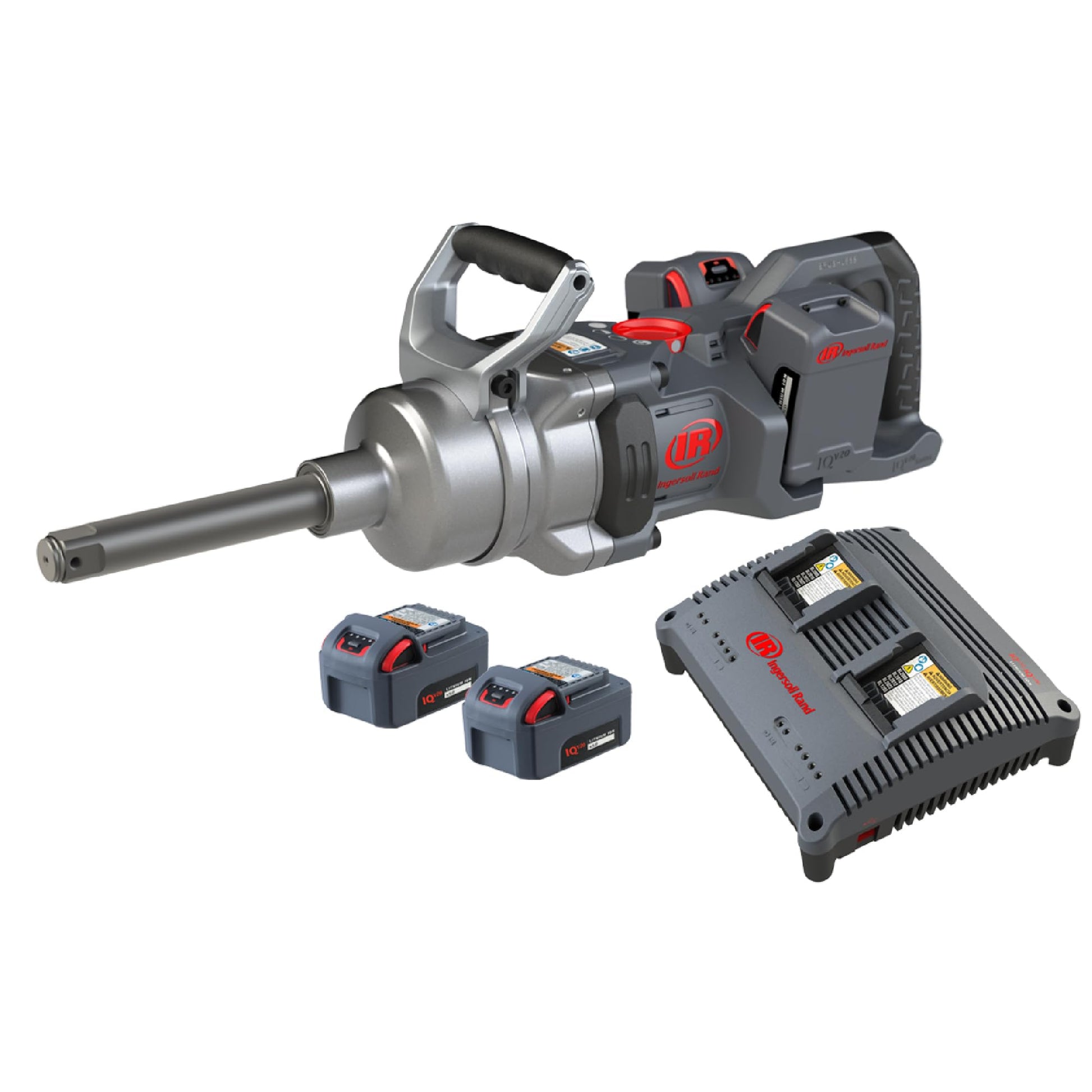 Ingersoll Rand W9691-K4E Serie W9000 Kit de llave de impacto inalámbrica de 20 voltios de 1 pulgada con cargador y yunque extendido de 6 pulgadas