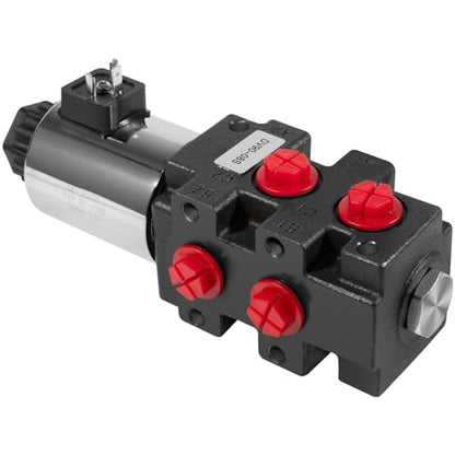 Válvula solenoide de desviador multiplicador hidráulico de 24 GPM, 6 puertos, 3625 PSI máximo, 12 VCC, con interruptor, arnés de extensión, adaptadores de acoplador de ag