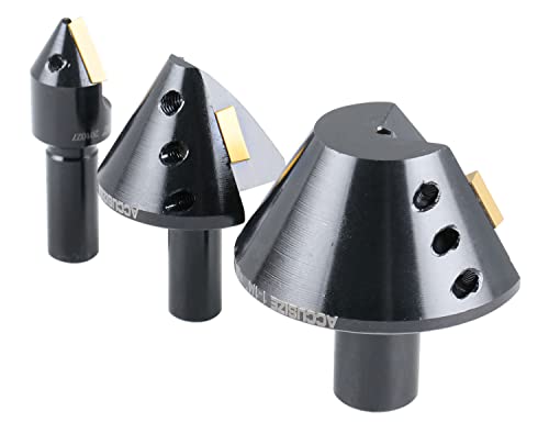 accusizetools - 3 pcs/set avellanador cónico de carburo indexable Set 60 grados, 1/10,2 cm 1/5,1 cm 1 - 1/10,2 cm # 0046 - 0960