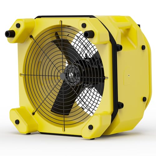 ALORAIR Air Mover - Secador de suelo con ventilador axial de 3000 CFM, secadora de alfombras industrial de alta velocidad, apilable, cadena de margarita, para restauración de daños por agua 	Zeus Extreme