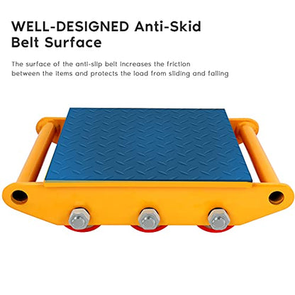 Patines de máquina, plataforma de patinaje de maquinaria 15T, patín móvil de maquinaria de 33000 libras, patín de movimiento de maquinaria con cinturón antideslizante, patín de ruedas de máquina PU+ACERO