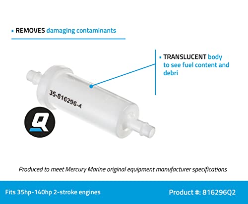 Quicksilver 816296Q2 - Filtro de combustible para motor marino con púas para líneas de combustible de 8 mm (5/16")