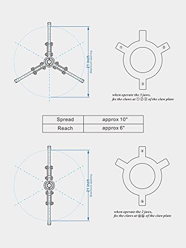 AMZCNC Extractor hidráulico de engranajes de 15 toneladas máx. Extractor hidráulico de capacidad de 2 o 3 mordazas, separador de cubeta de rodamiento, herramienta separadora hidráulica para tirar de cubos, (15T 12 pulgadas de mandíbula)