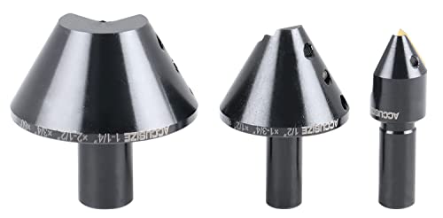 accusizetools - 3 pcs/set avellanador cónico de carburo indexable Set 60 grados, 1/10,2 cm 1/5,1 cm 1 - 1/10,2 cm # 0046 - 0960