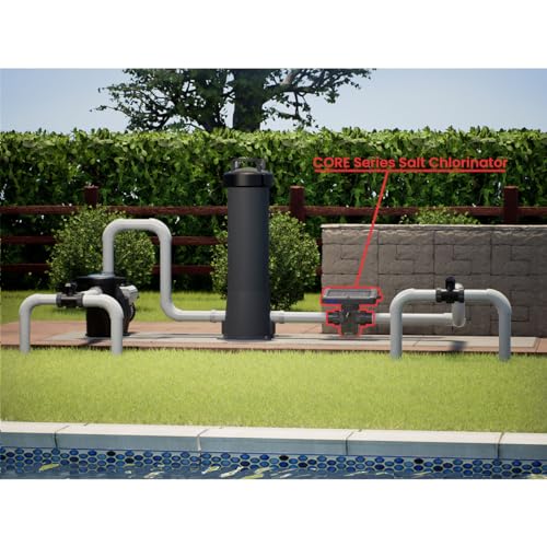 CircuPool Sistema de clorador de sal CORE35 | 8 años de garantía del fabricante | Sin penalización de instalación DIY | Titanio de EE. UU. | Salida CL de 1.4 libras | Generador electrónico de cloro