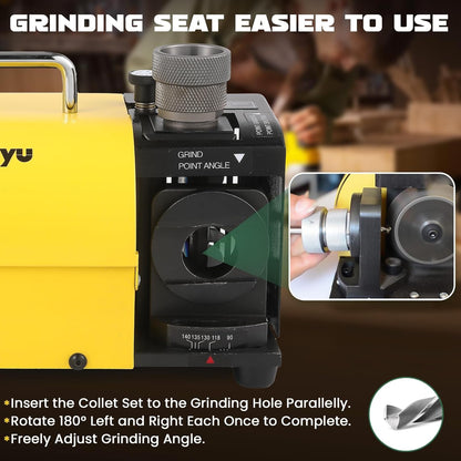 Huanyu MR-13B High-precision Drill Bit Grinder Portable Drill Bit Sharpener Re-sharpener Angle Grinding Machine, Grinding Range: ф3-ф13 (110V, CBN (for HSS))