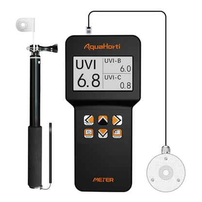 Medidor de luz AH-UVCBA, pruebe el índice UV de UVB | UVC, intensidad de irradiancia de UVC y UVA. Registre la distribución w/m² de UVC y UVA.