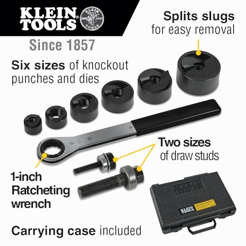 Klein Tools 53732SEN Juego de 6 Sacabocados de 1/2” a 2”