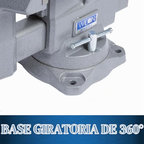 Wilton Tornillo de banco reversible, 8 pulgadas de ancho de mandíbula, 9-1/4 pulgadas y 14-1/2 pulgadas de apertura de mandíbula, garganta de 4-3/4 pulgadas (modelo 4800R)