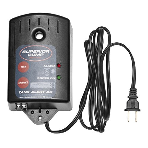 Superior Pump 92060 - Sistema de alarma de sumidero con interruptor de flotador atado de 15 pies, color negro