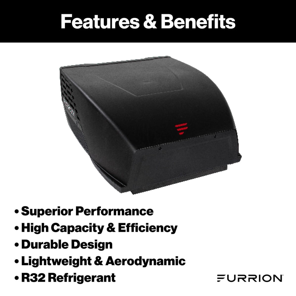 Aire acondicionado de techo Furrion Chill® HE para RV (R32) - 15 000 BTU, negro n.° FACR15HESA2-BL-AM SKU #: 2024042639