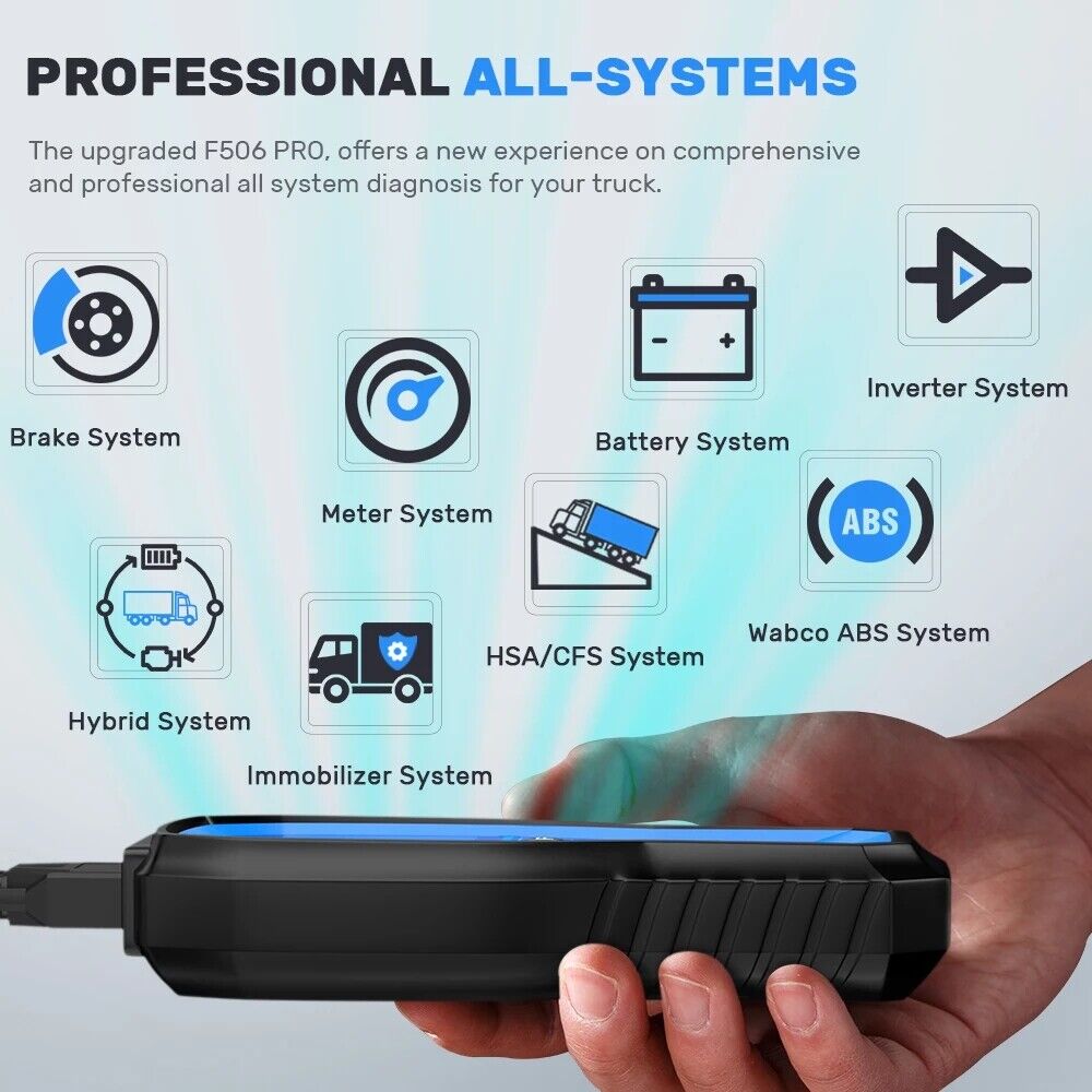 FCAR F506 Heavy Duty Truck OBD Scanner All Systems HD Diesel ABS SRS Diagnostic