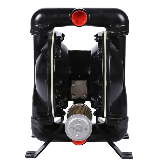 Bomba neumática de doble diafragma Entrada/salida de 1-1/2 pulgada 90 gpm Bomba de suministro de fluido de aluminio para aceite residual químico e industrial combustible de hasta 120 psi de aleación QBY4