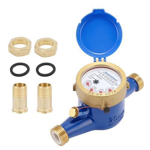 Medidor de agua Measman, acoplamientos NPT de 3/4 pulgadas