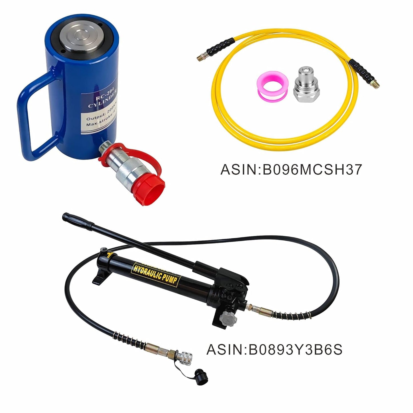 AZMCNC - Cilindro hidráulico de 20 toneladas de acción única de 4 pulgadas de carrera 20T cilindro hidráulico gato elevador Ram portátil de acción única cilindros de elevación con carrera de 100 mm