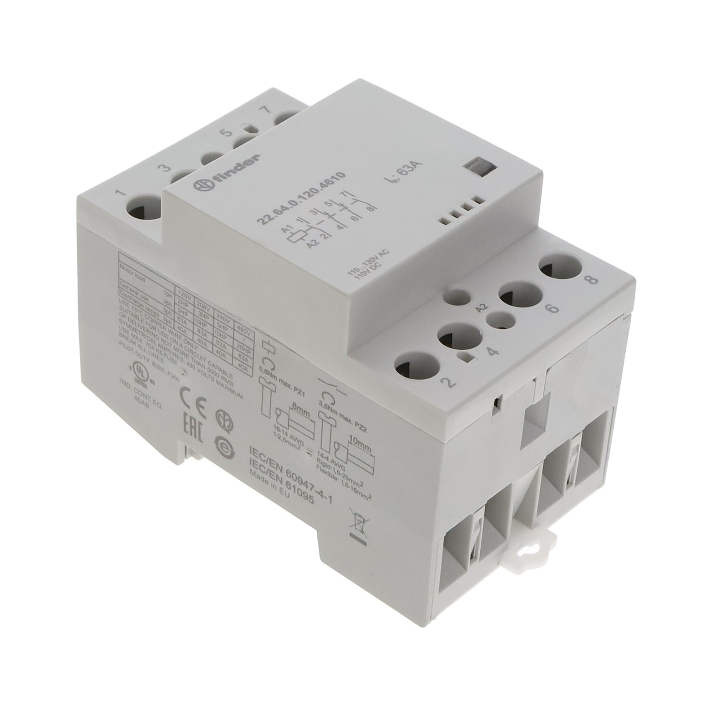 Finder Relays, Inc. 22.64.0.120.4610 22 Riel DIN 120VCA/CC