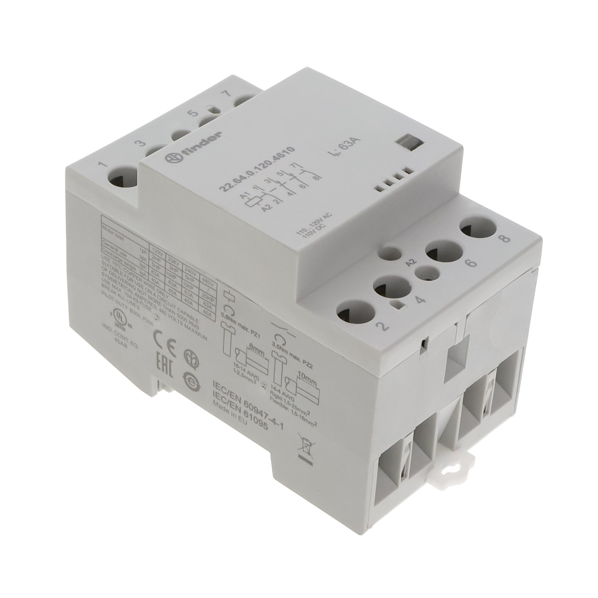 Finder Relays, Inc. 22.64.0.120.4610 22 Riel DIN 120VCA/CC